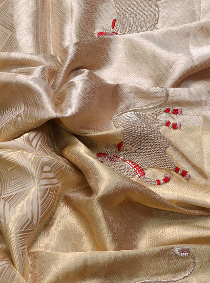 Beige Tissue Silk Saree