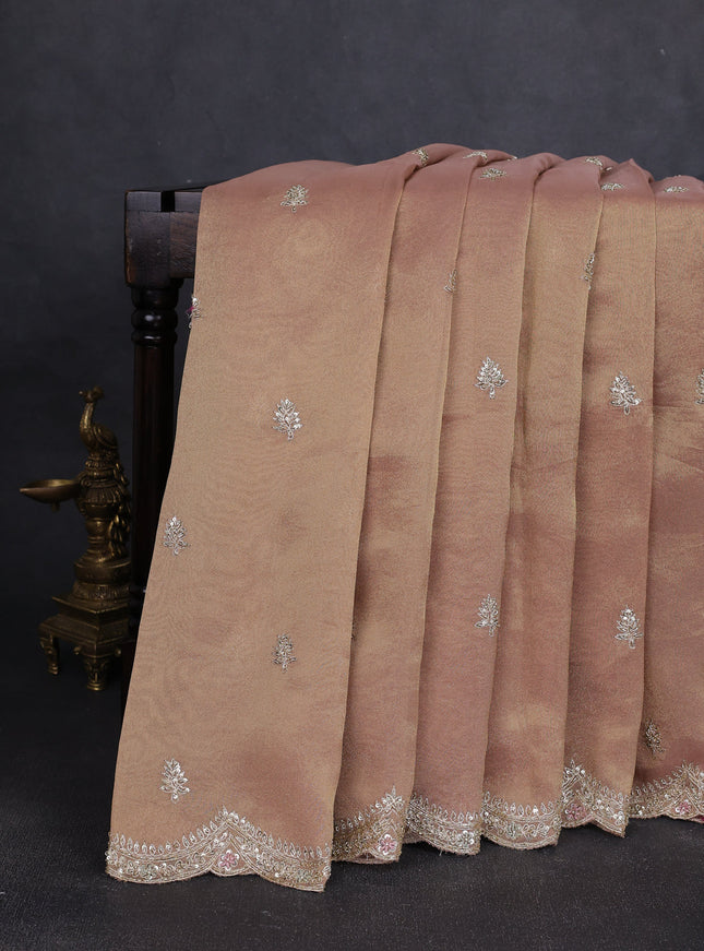 Copper Tissue Silk Saree