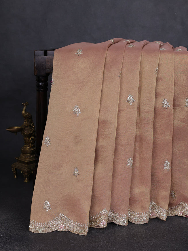 Copper Tissue Silk Saree
