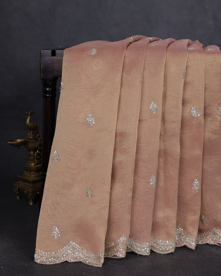 Copper Tissue Silk Saree