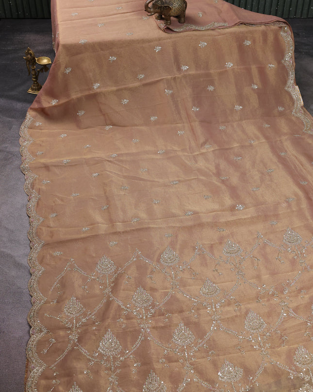 Copper Tissue Silk Saree