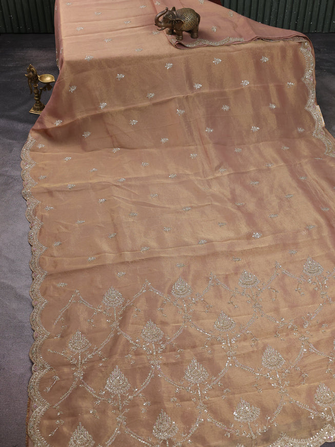 Copper Tissue Silk Saree
