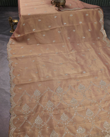 Copper Tissue Silk Saree