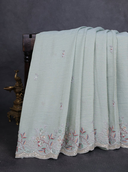 Pastel Blue Tissue Silk Saree