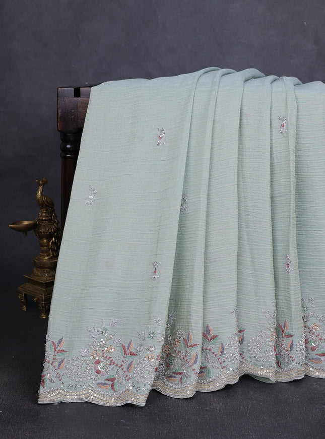 Pastel Blue Tissue Silk Saree
