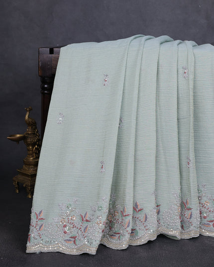 Pastel Blue Tissue Silk Saree