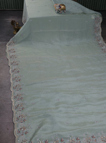 Pastel Blue Tissue Silk Saree