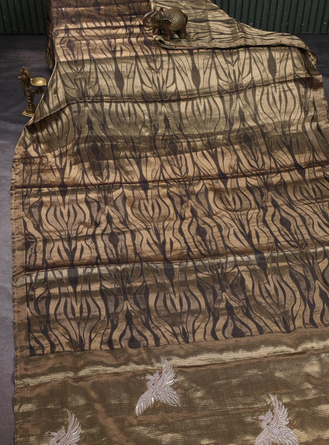 Gold & Black Tissue Silk Saree