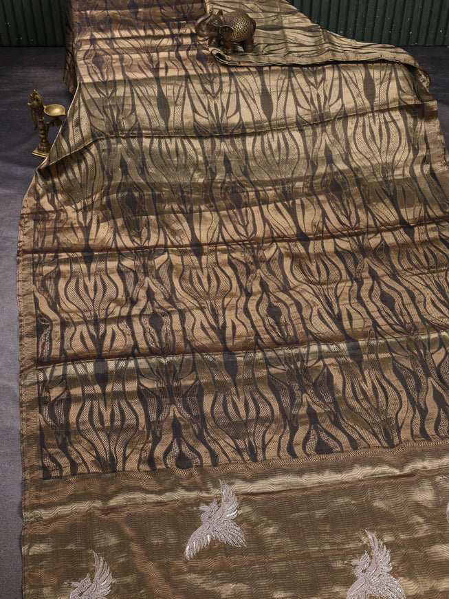 Gold & Black Tissue Silk Saree