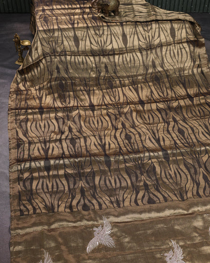 Gold & Black Tissue Silk Saree