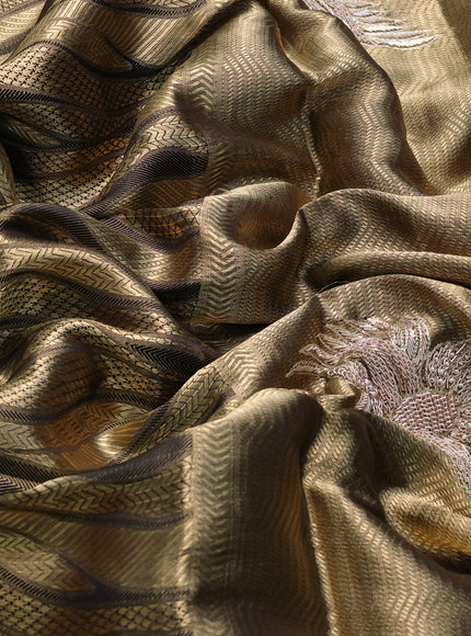 Gold & Black Tissue Silk Saree