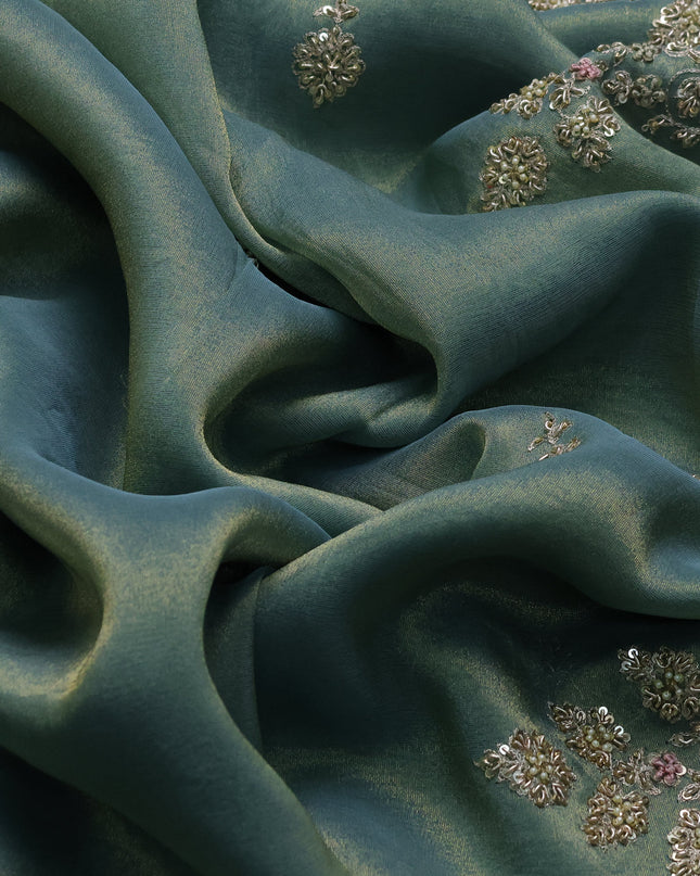 Teal Tissue Silk Saree