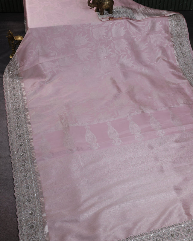 Light Pink Pure Kanchipuram Silk Saree