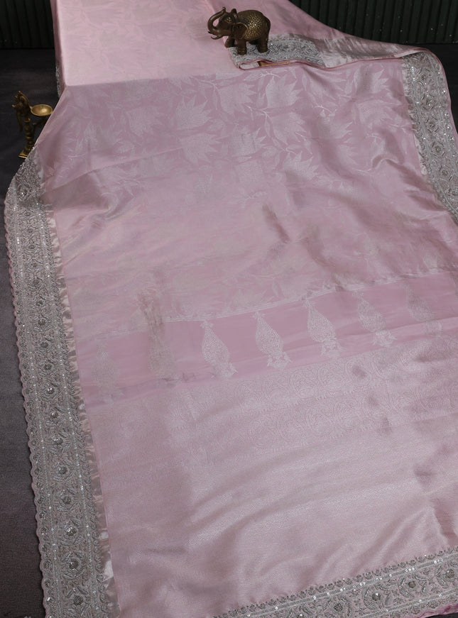 Light Pink Pure Kanchipuram Silk Saree