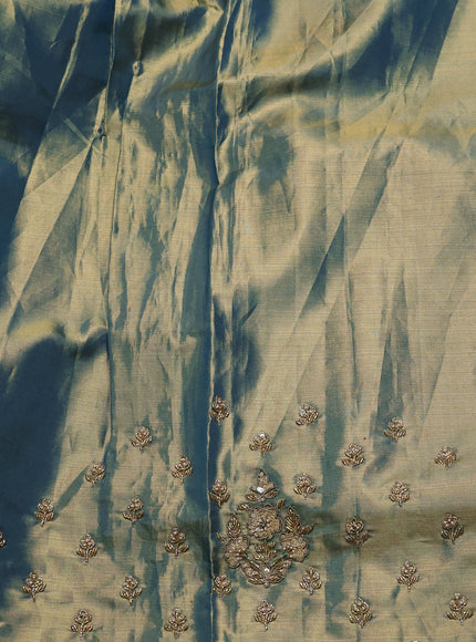 Teal Blue Pure Kanchipuram Silk Saree