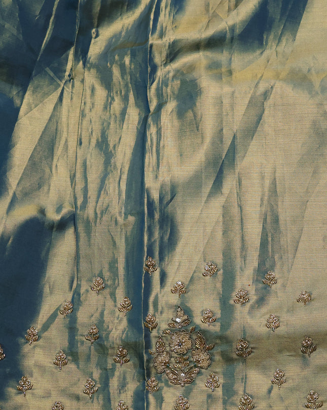 Teal Blue Pure Kanchipuram Silk Saree