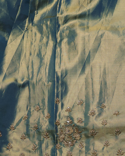 Teal Blue Pure Kanchipuram Silk Saree