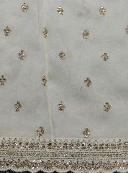 Off White Crepe Silk Saree