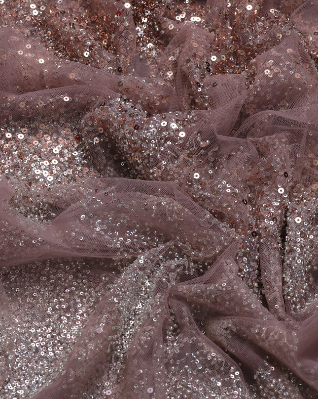 Lavender Net Embroidery Saree