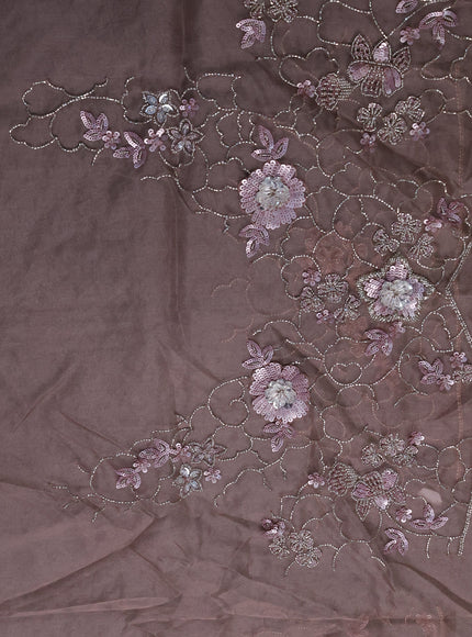 Lavender Net Embroidery Saree