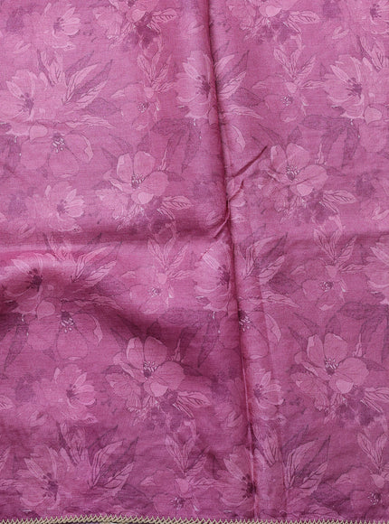 Peach - Onion Pink Tussar Embroidery Saree