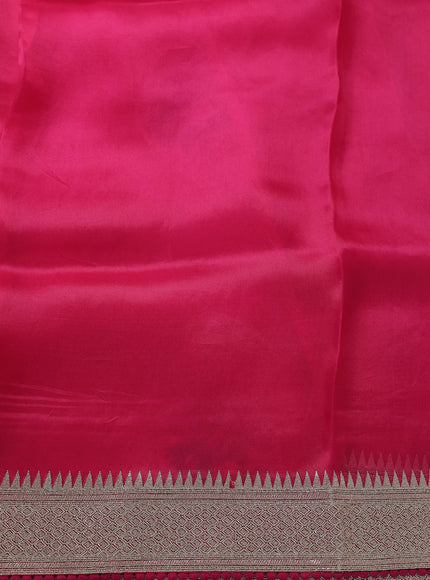 Rani Organza Embroidery Silk Saree