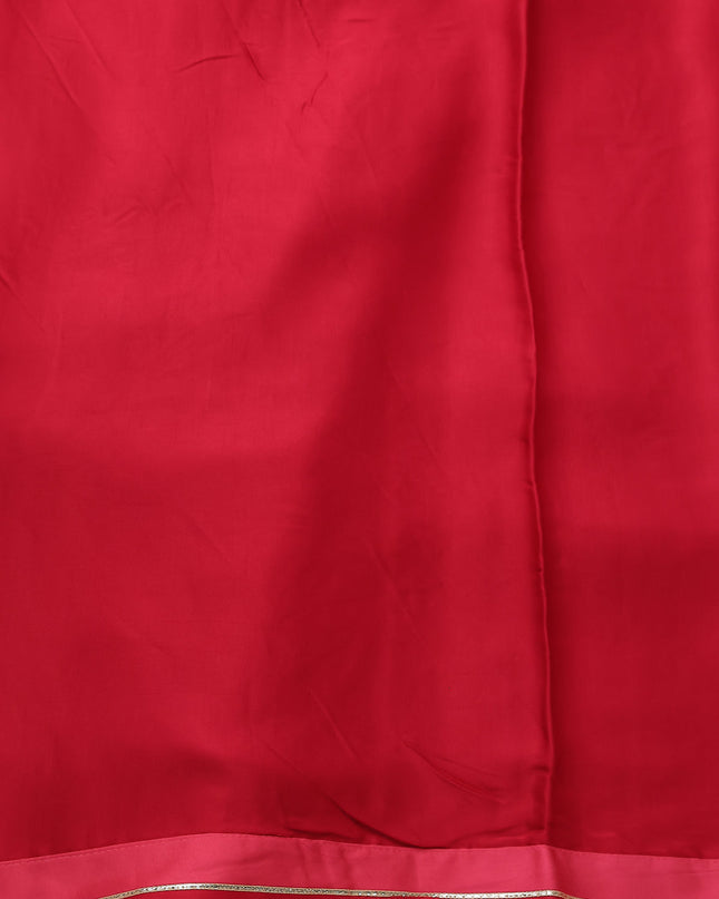 Off White - Tomato Red  Organza Embroidery Silk Saree