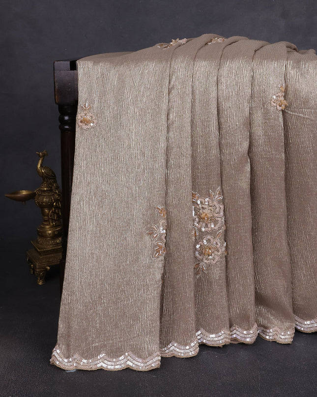 Chikku Shimmer Georgette Sequin Embroidery Saree