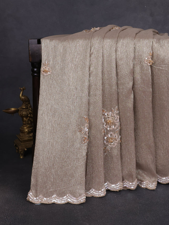 Chikku Shimmer Georgette Sequin Embroidery Saree