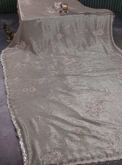 Chikku Shimmer Georgette Sequin Embroidery Saree