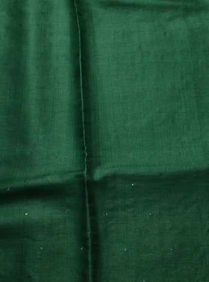 Green Tussar Embroidery Silk Saree