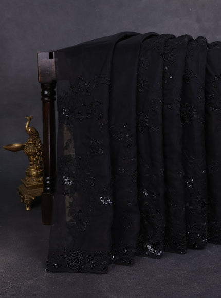 Black Organza Embroidery Saree