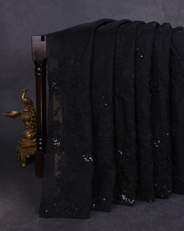 Black Organza Embroidery Saree