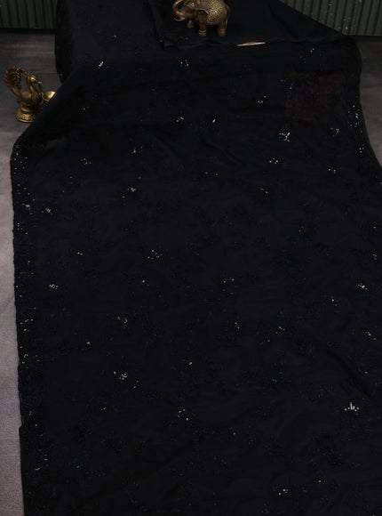 Black Organza Embroidery Saree