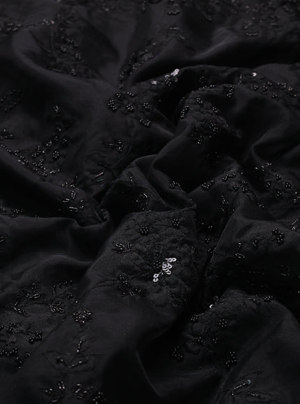 Black Organza Embroidery Saree