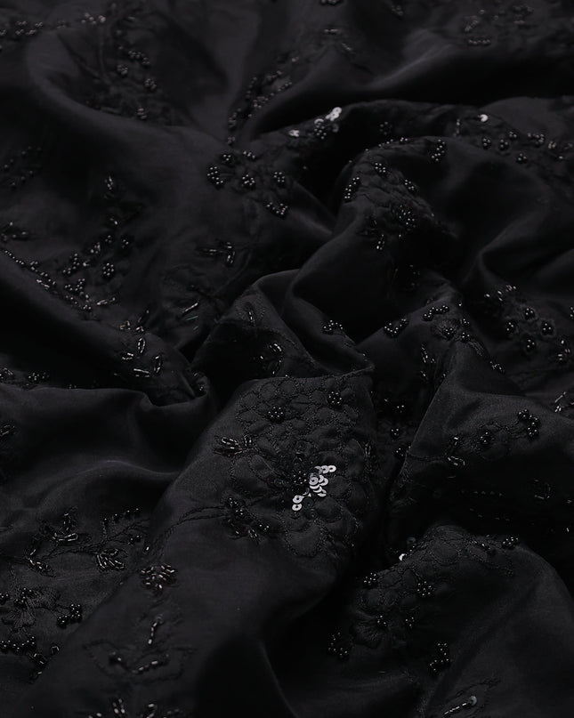 Black Organza Embroidery Saree