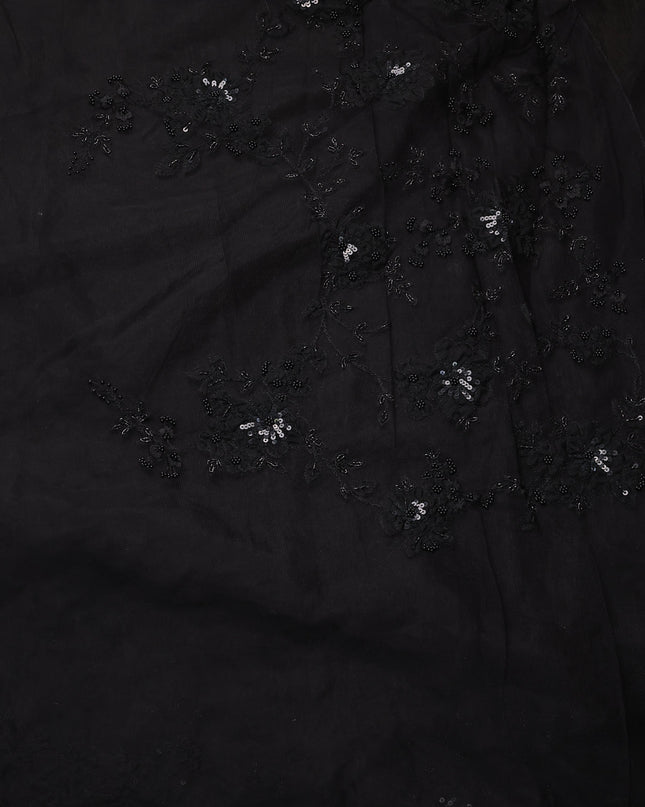 Black Organza Embroidery Saree
