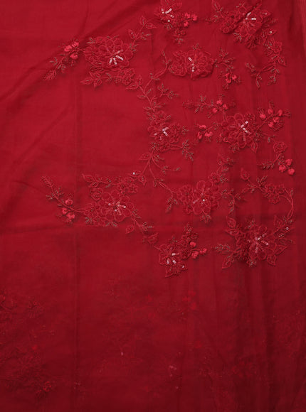 Red Organza Embroidery Saree