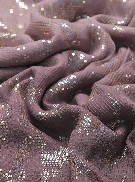 Mild Rosy Brown - Rosy Brown Georgette Sequin Embroidery Saree