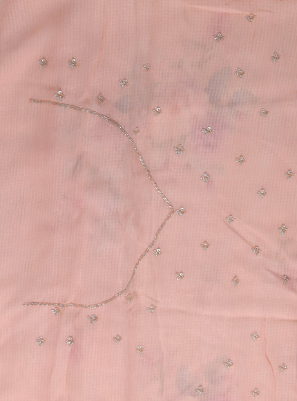 Peach Georgette Sequin Embroidery Saree
