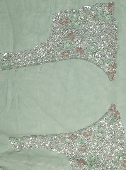 Teal Green Georgette Sequin Embroidery Saree