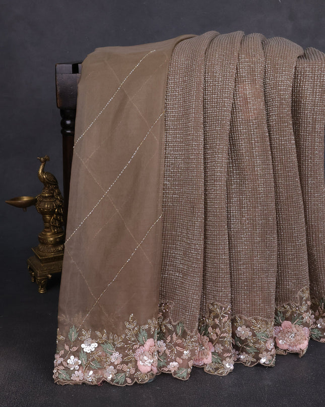 Chikku Netted Sequin Embroidery Saree