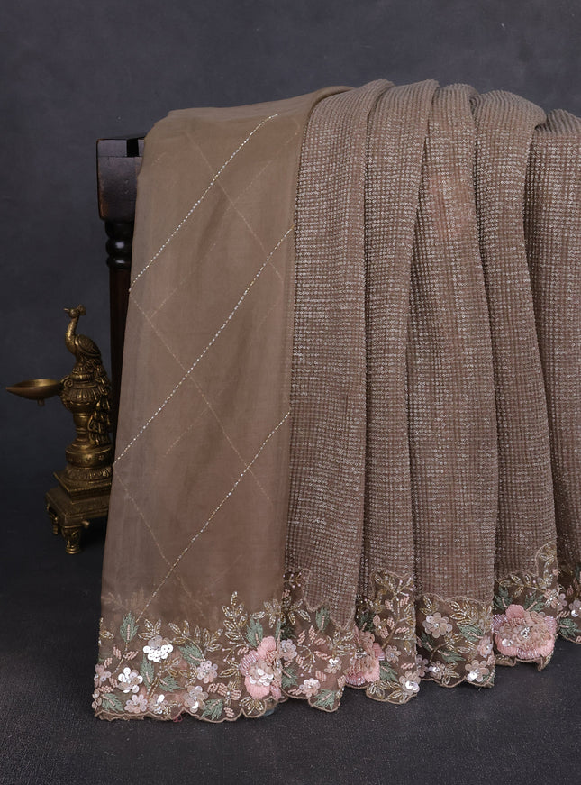 Chikku Netted Sequin Embroidery Saree