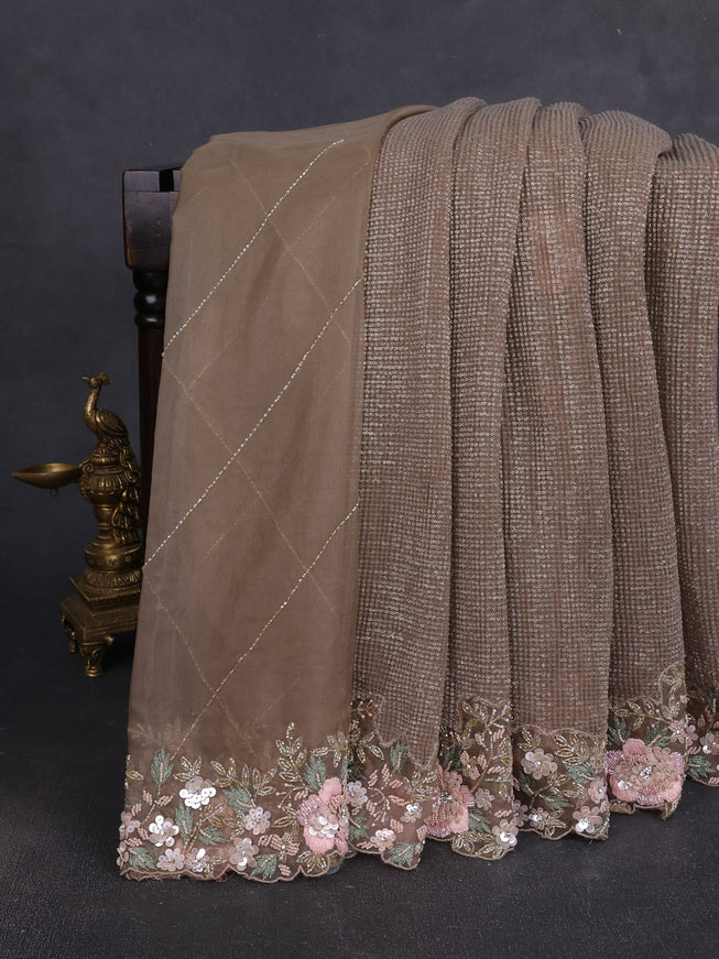 Chikku Netted Sequin Embroidery Saree