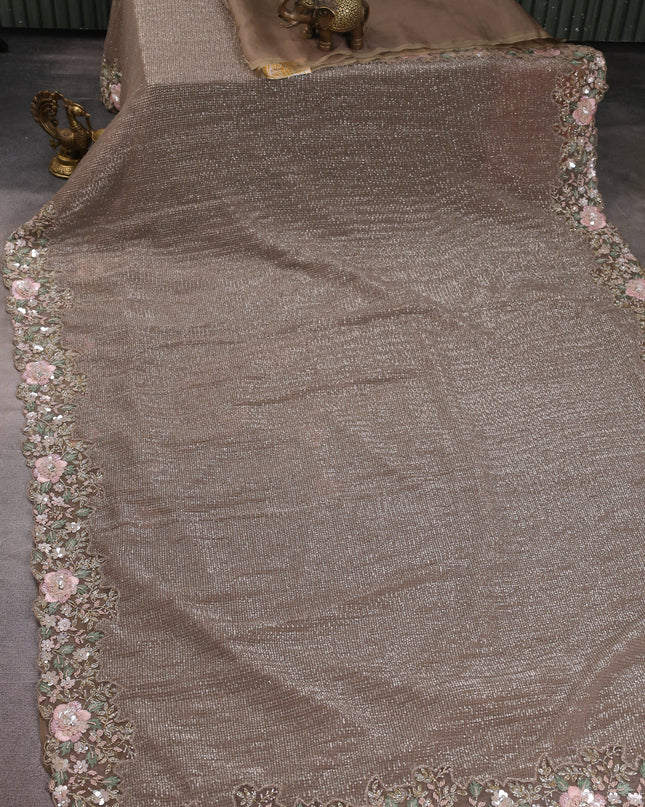 Chikku Netted Sequin Embroidery Saree
