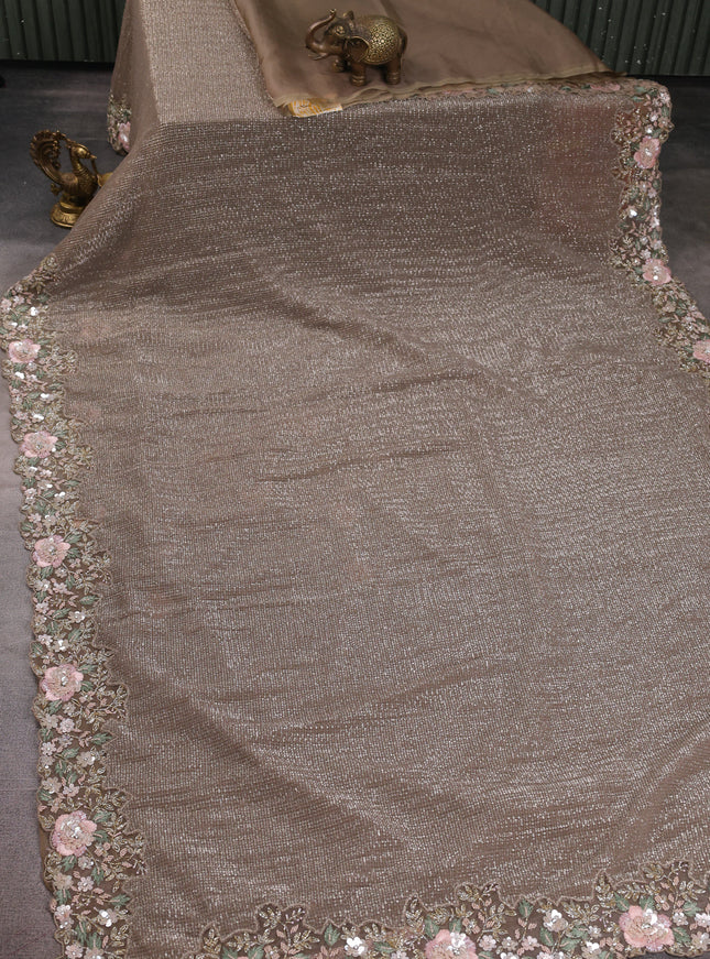 Chikku Netted Sequin Embroidery Saree