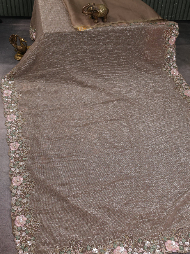 Chikku Netted Sequin Embroidery Saree