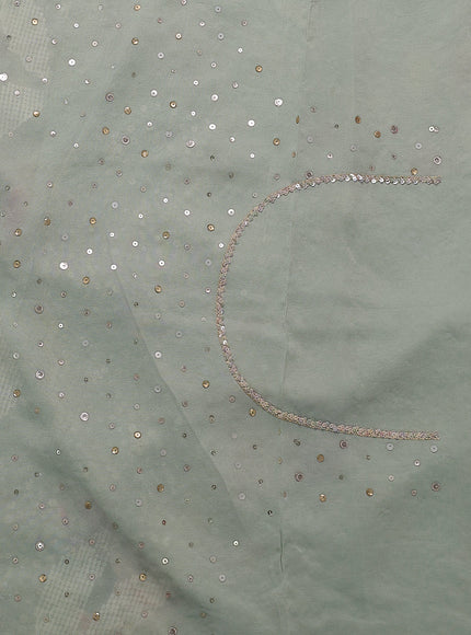 Pastel Green Georgette Sequin Embroidery