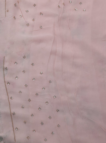 Mild Peach Georgette Sequin Embroidery Saree