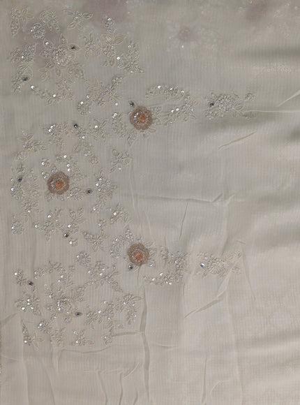 Off White Georgette Sequin Embroidery Saree